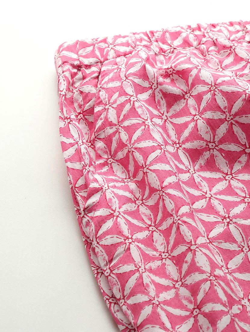 pink printed cotton plus trouser - 19896875 - Standard Image - 5