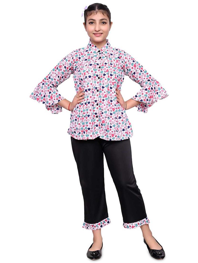 multi colored printed bell sleeves twin sets  - 19899608 -  Zoom Image - 0