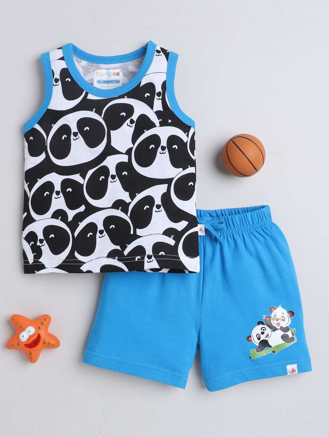 printed cotton shorts set