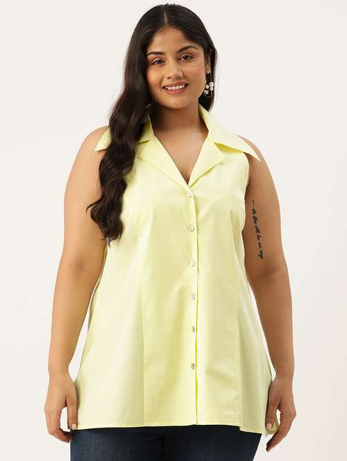 women's straight collared top - 19902917 - Standard Image - 0