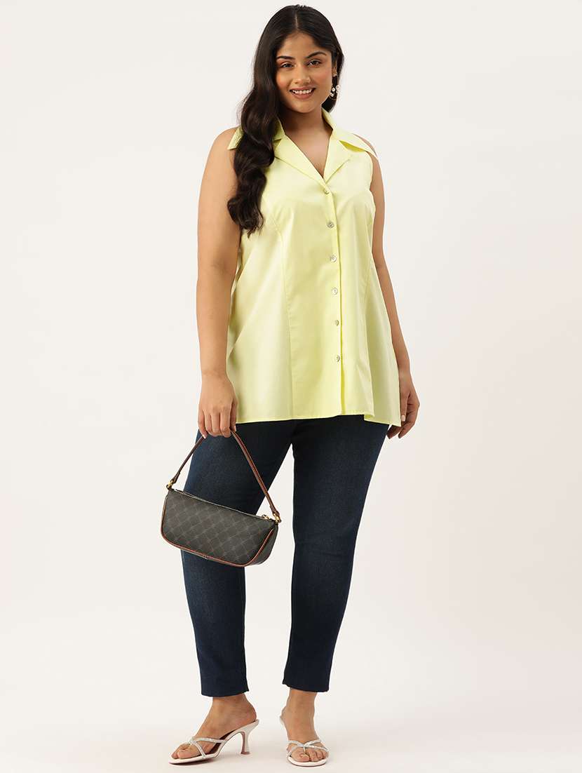women's straight collared top - 19902917 - Standard Image - 3