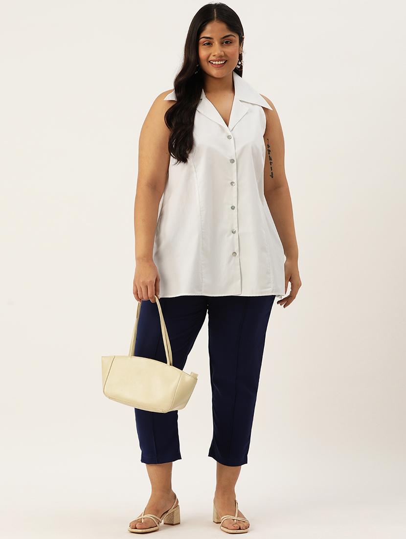 women's straight collared top - 19902918 - Standard Image - 3