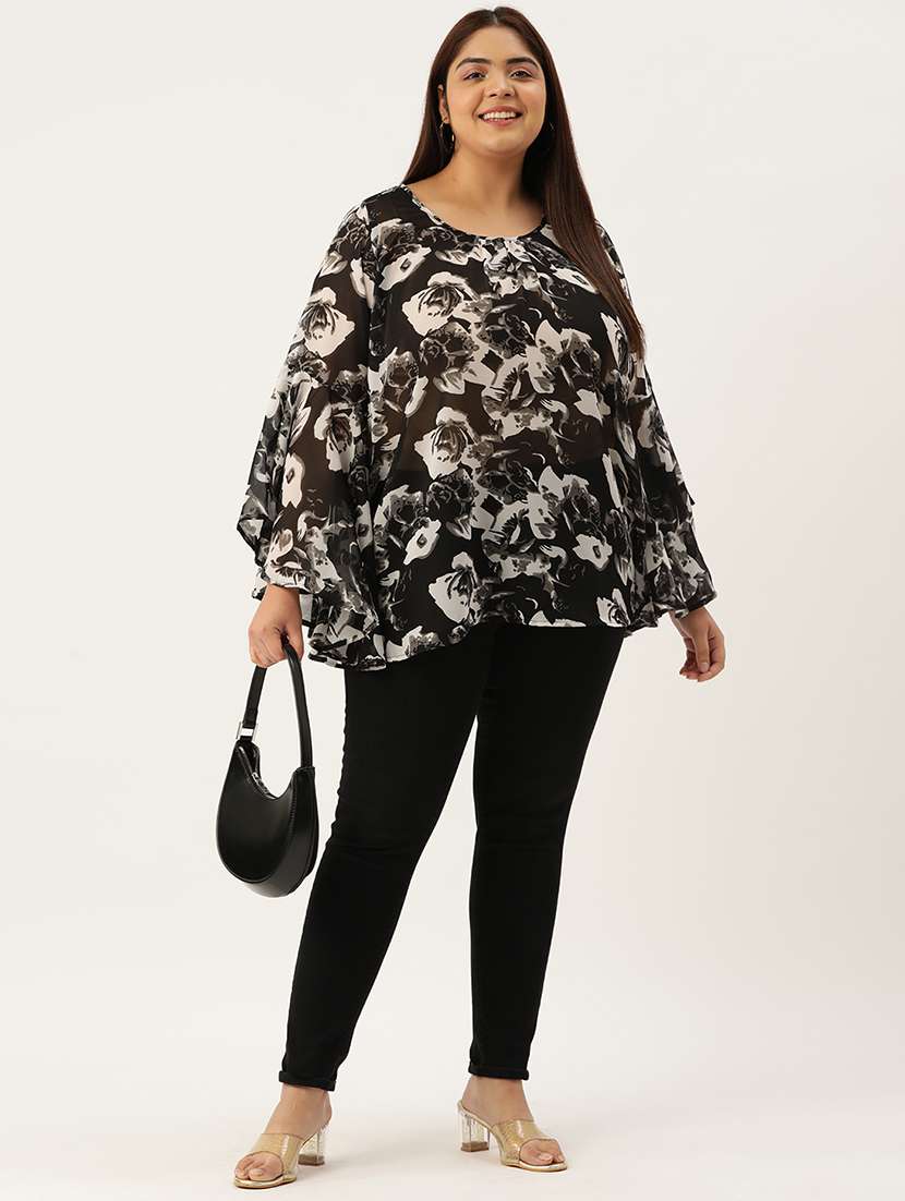 women's floral print round neck top - 19903619 -  Standard Image - 3