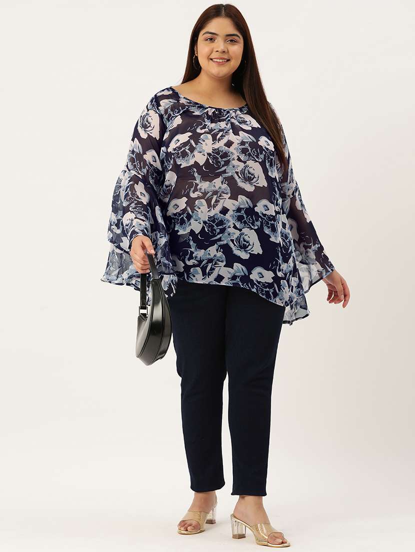 women's high-low round neck top - 19903622 -  Standard Image - 3