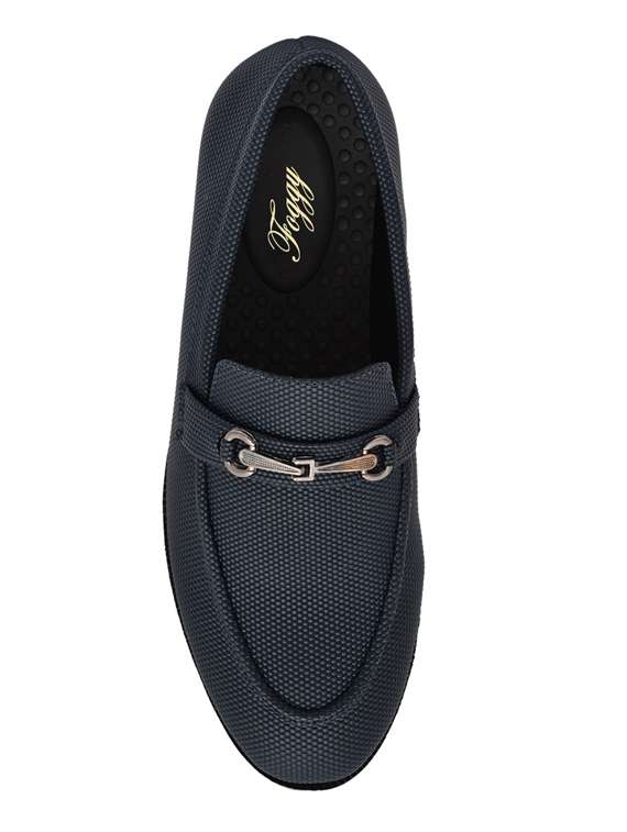 navy blue textured slip on loafer - 19903672 -  Standard Image - 3