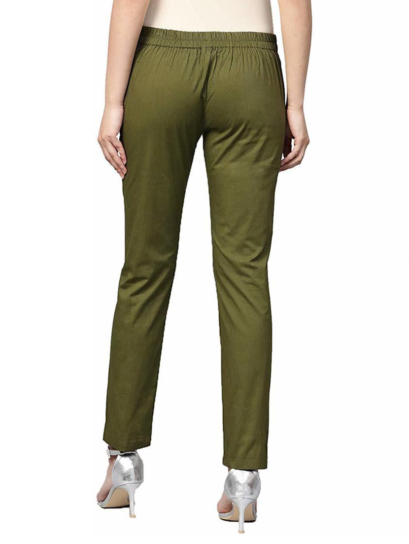 women mid-rise solid flat front trouser - 19904501 - Standard Image - 3