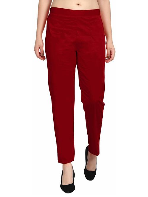 women mid-rise solid flat front trouser - 19904505 -  Standard Image - 0