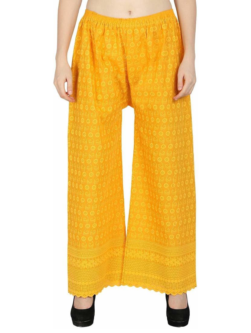 tonal embroidered mustard palazzo - 19904988 - Zoom Image - 0