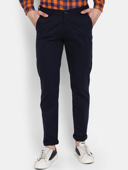 men solid mid rise chinos casual trouser - 19905263 - Standard Image - 0