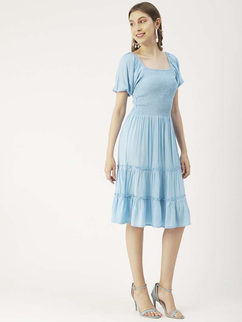 women's tiered dress solid dress