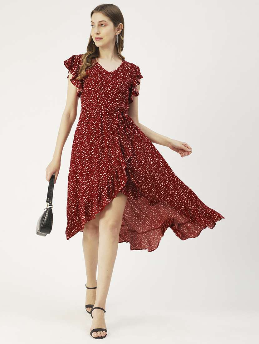 women's high low floral dress