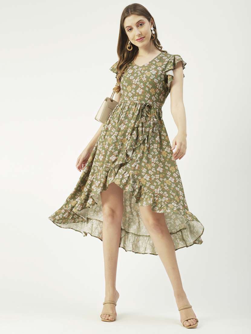 women's high low floral dress