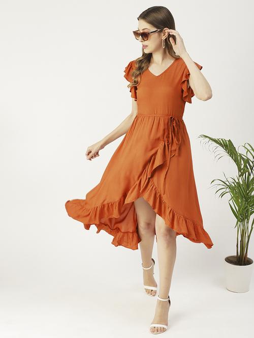 women's high low solid dress - 19907142 -  Standard Image - 0
