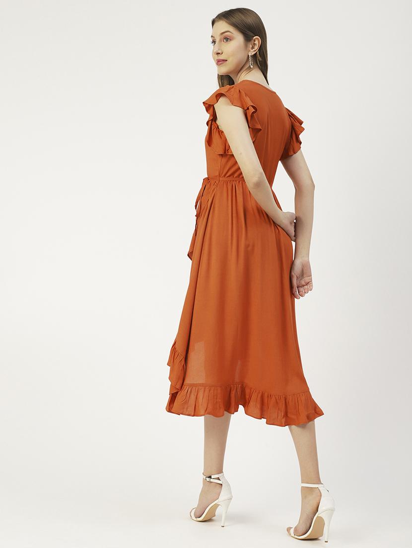 women's high low solid dress - 19907142 - Standard Image - 3