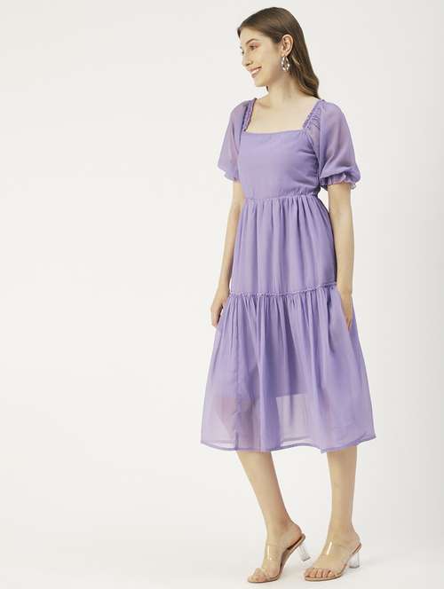 women's tiered dress solid dress - 19907149 -  Standard Image - 0