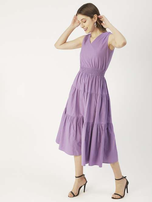 women's tiered dress solid dress - 19907160 -  Standard Image - 0
