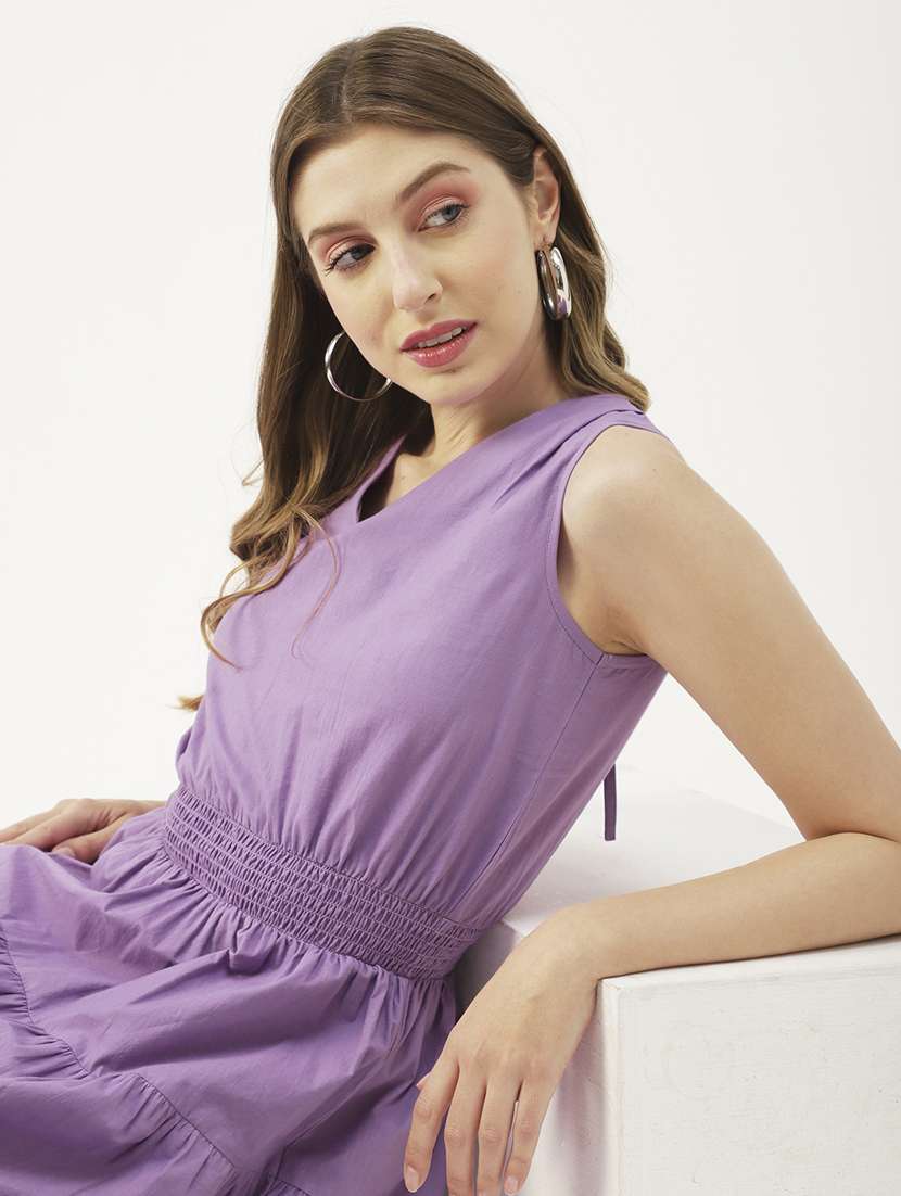 women's tiered dress solid dress - 19907160 -  Standard Image - 3