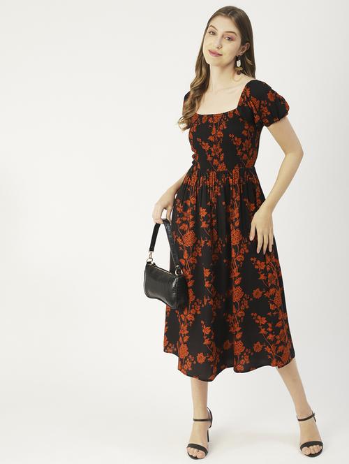 women's fit & flare floral dress - 19907167 - Standard Image - 0