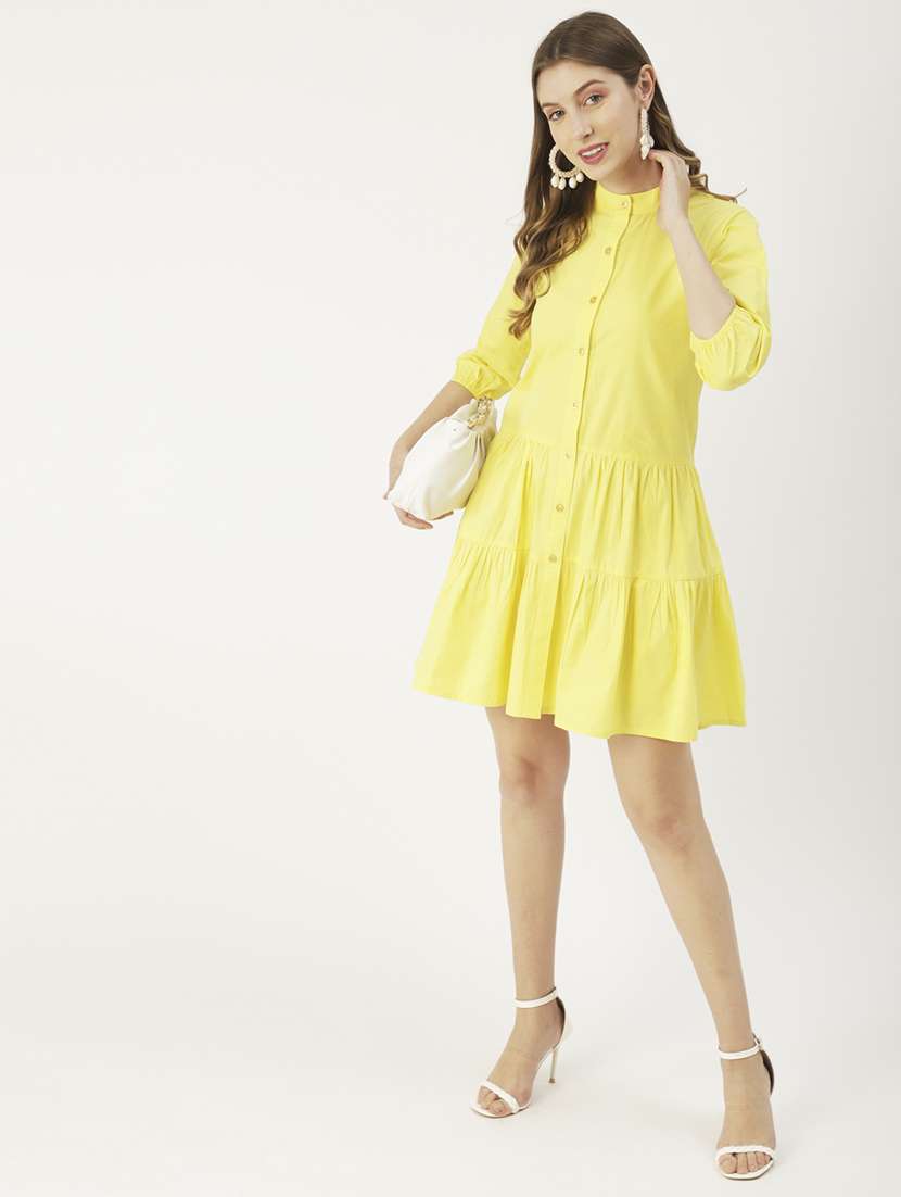 Women's Tiered Dress Solid Dress