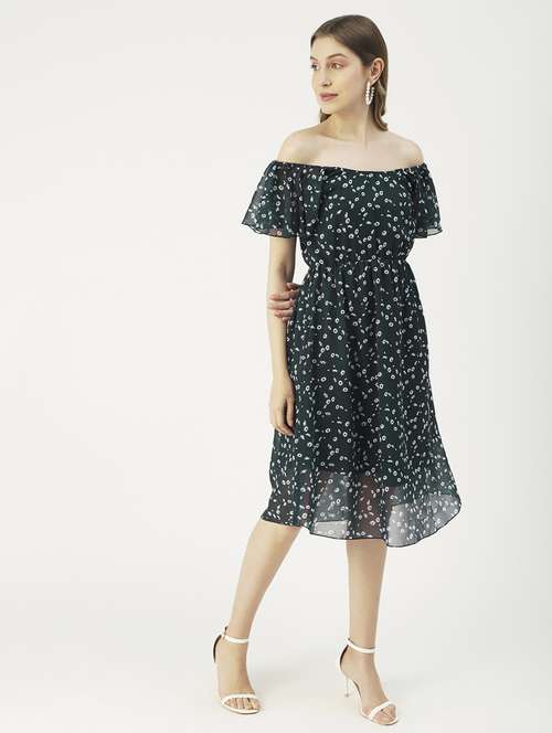women printed off shoulder dress - 19907197 -  Standard Image - 0