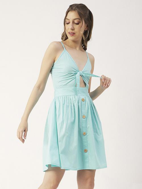 women's fit & flare solid dress - 19907211 - Standard Image - 0