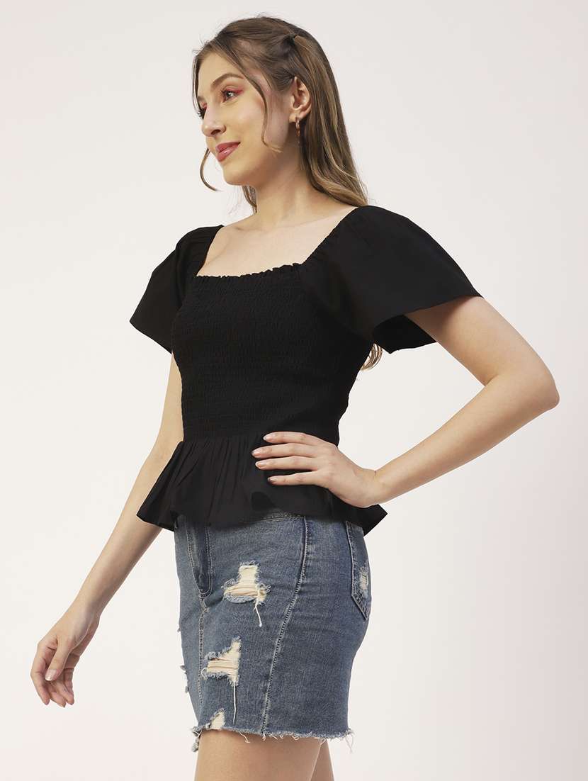 women's peplum square neck top - 19907260 - Zoom Image - 0