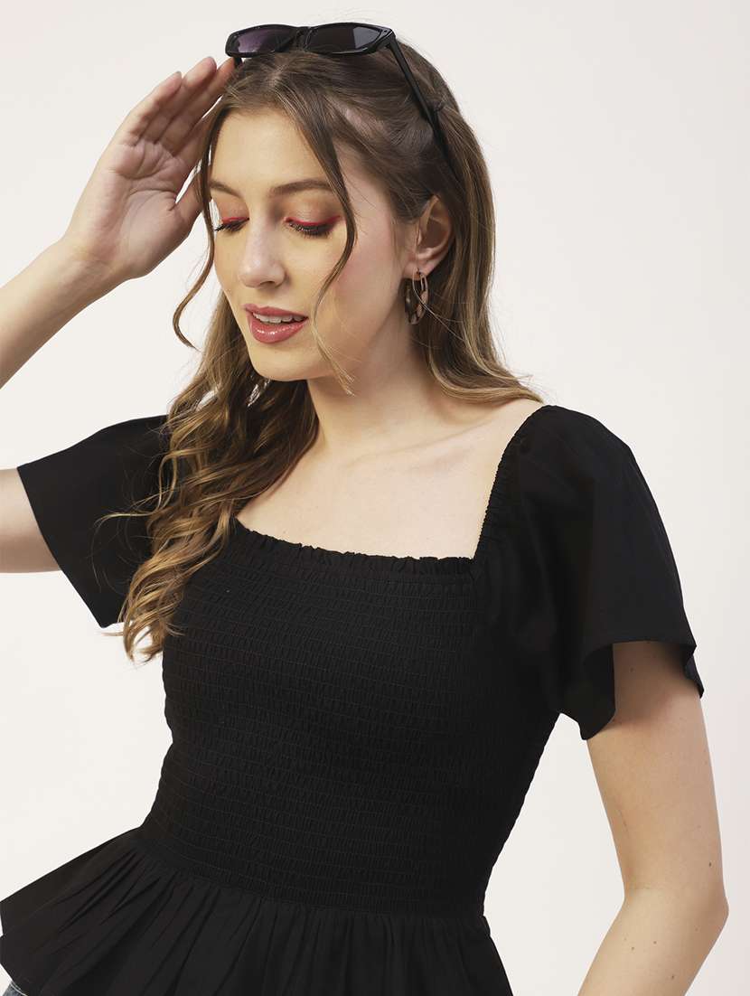 women's peplum square neck top - 19907260 - Standard Image - 3