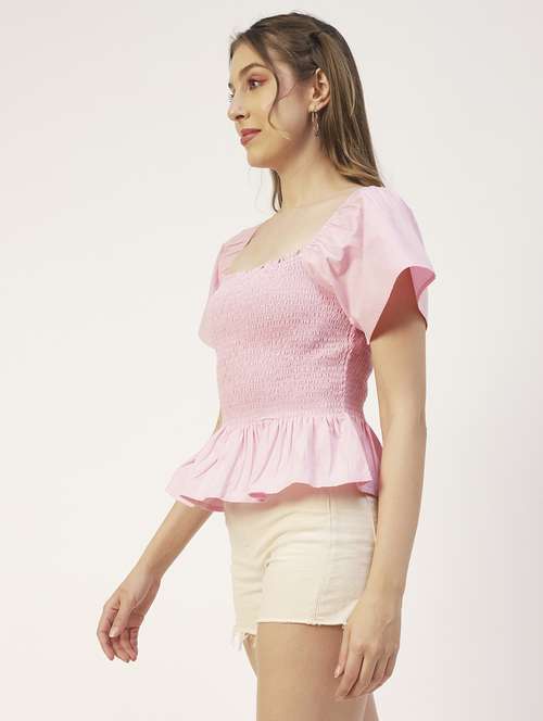 women's peplum square neck top - 19907261 -  Standard Image - 0