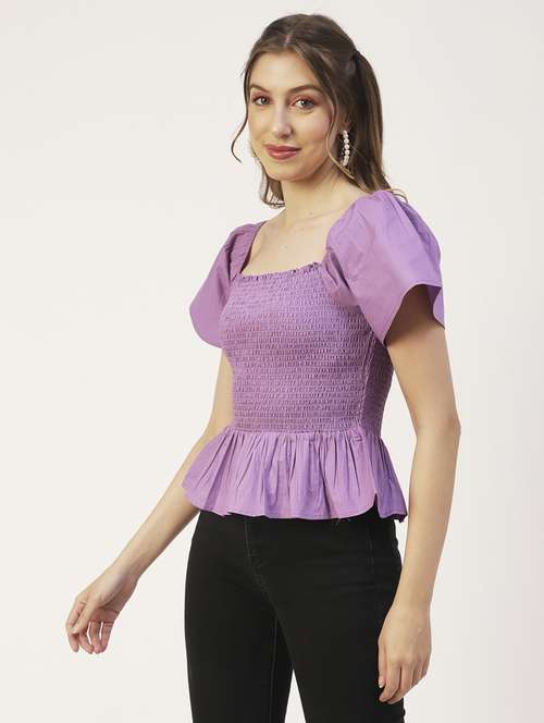 women's peplum square neck top - 19907262 -  Standard Image - 0