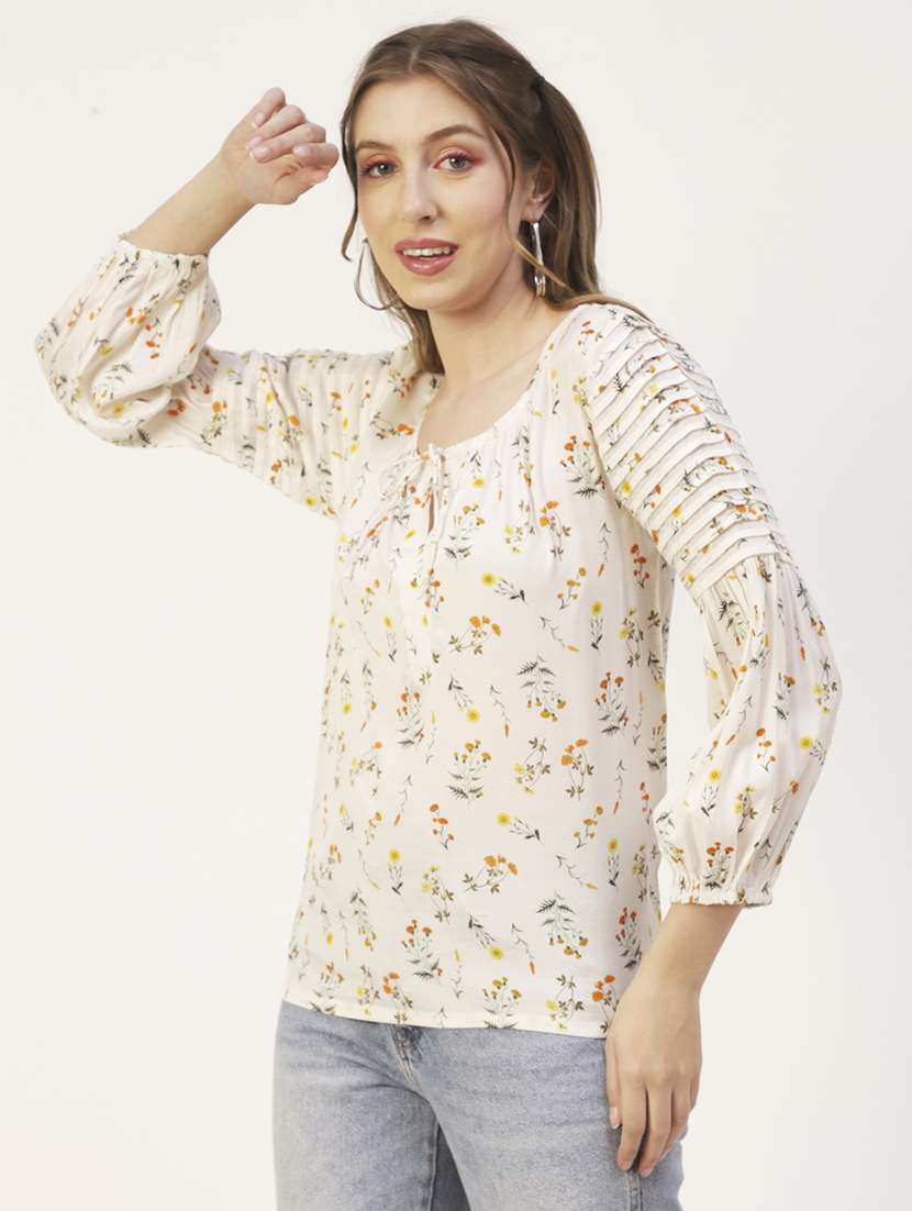women's straight tie-up neck top - 19907274 -  Zoom Image - 0