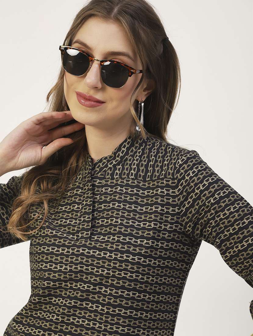 women's straight mandarin neck top - 19907286 -  Standard Image - 3