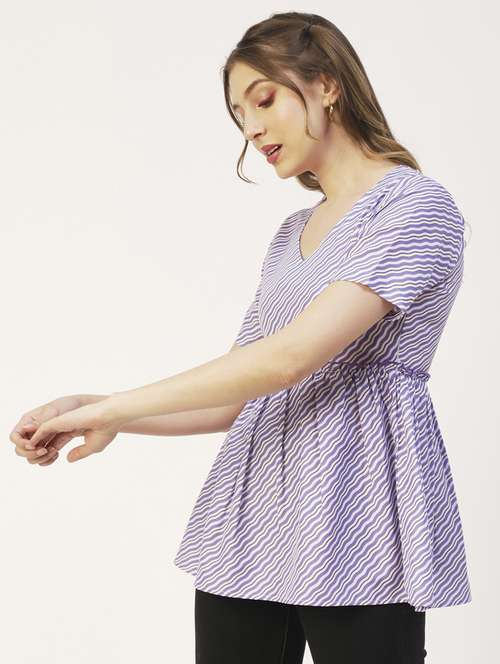 women's peplum v neck top - 19907319 -  Standard Image - 0