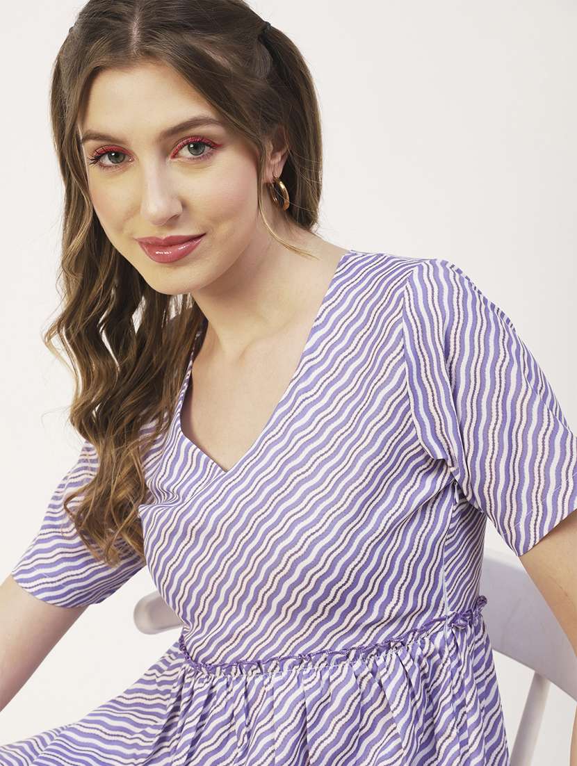 women's peplum v neck top - 19907319 -  Standard Image - 3