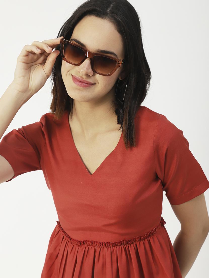 women's peplum v neck top - 19907323 - Standard Image - 3