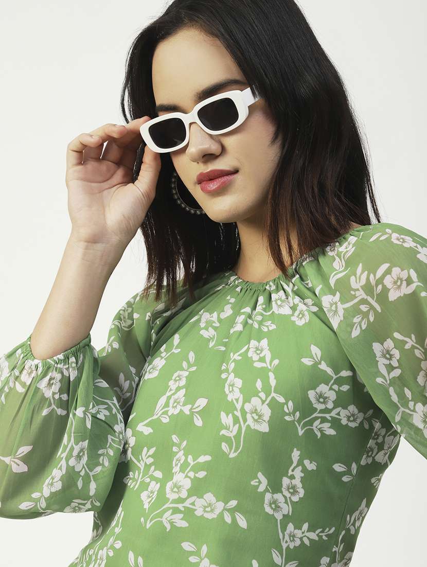 women green floral printed regular  top - 19907327 -  Standard Image - 3