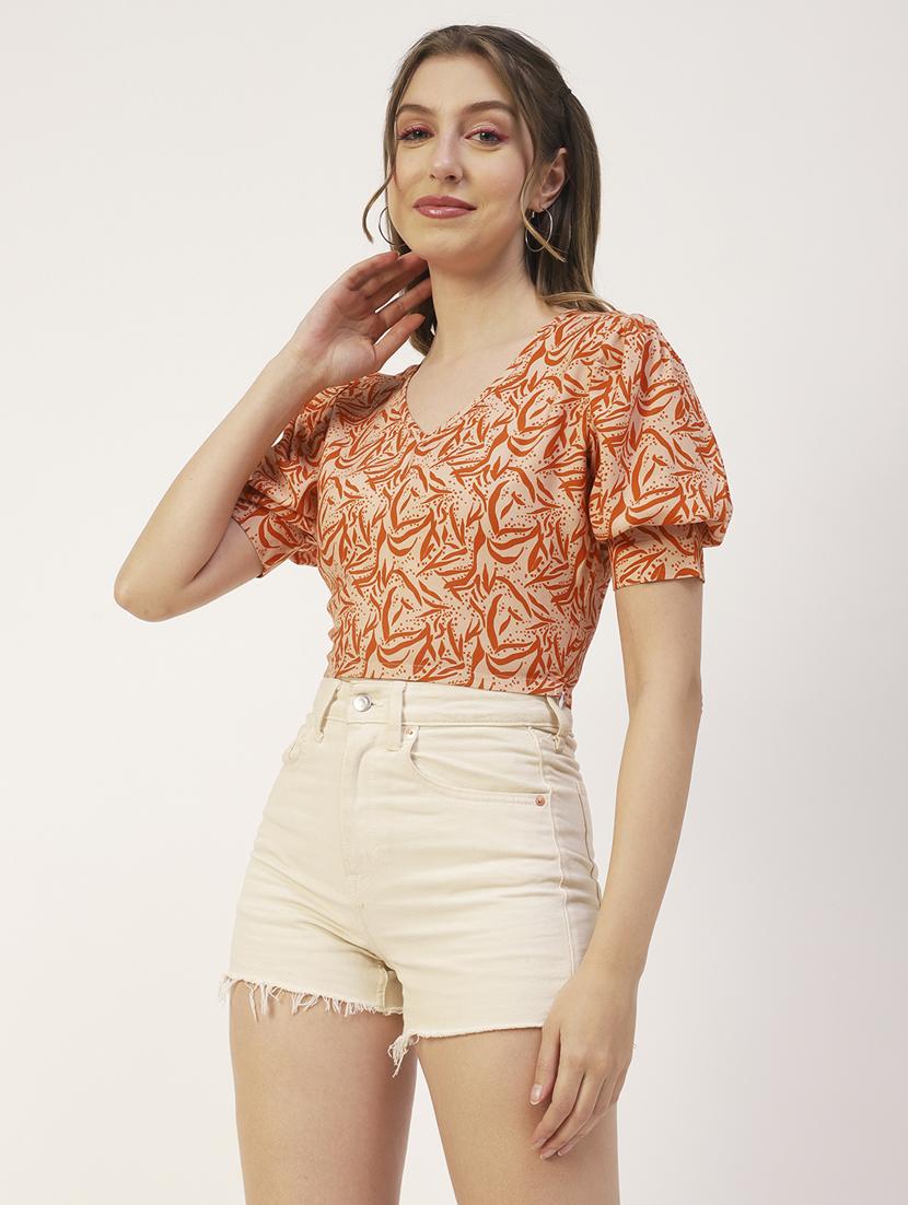 women's crop v neck top - 19907363 -  Zoom Image - 0
