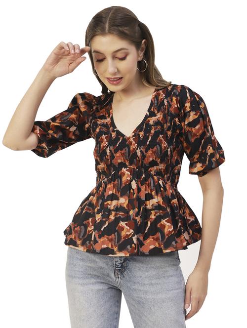 women's peplum v neck top - 19907371 - Standard Image - 0
