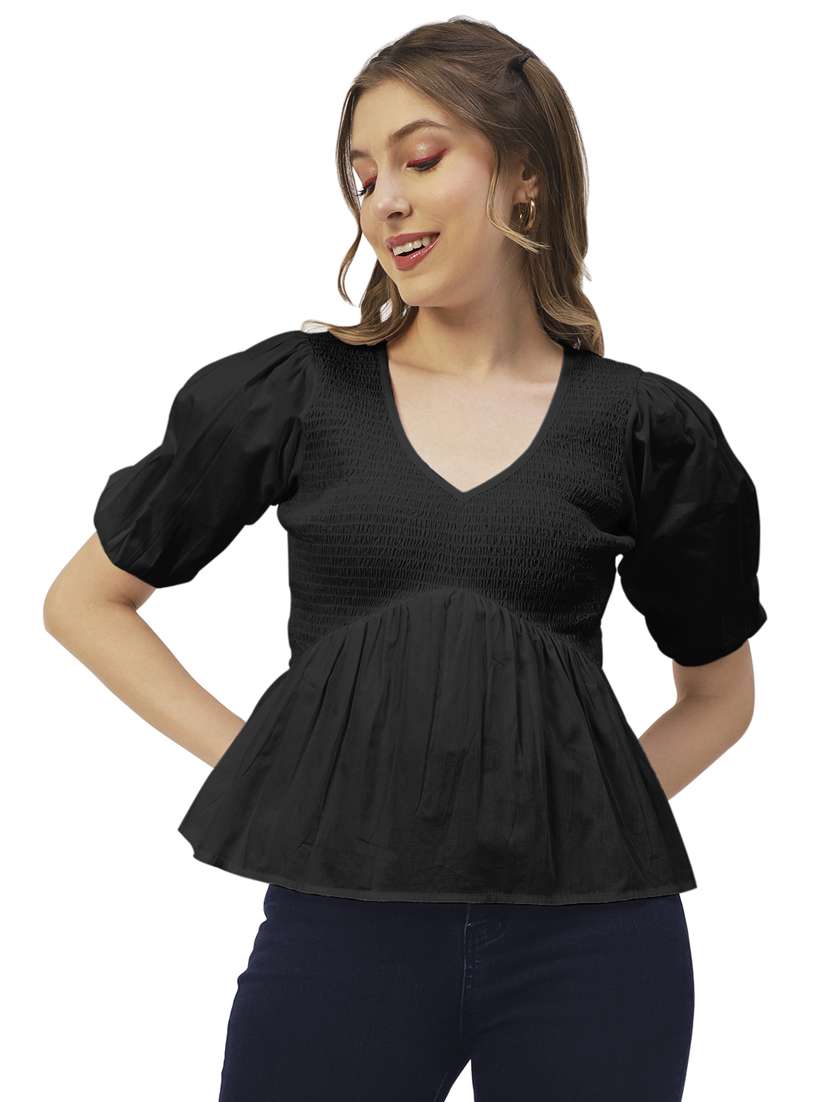women's peplum v neck top - 19907372 -  Zoom Image - 0