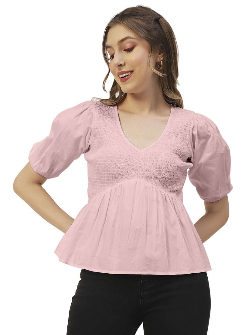 women's peplum v neck top - 19907373 -  Zoom Image - 0