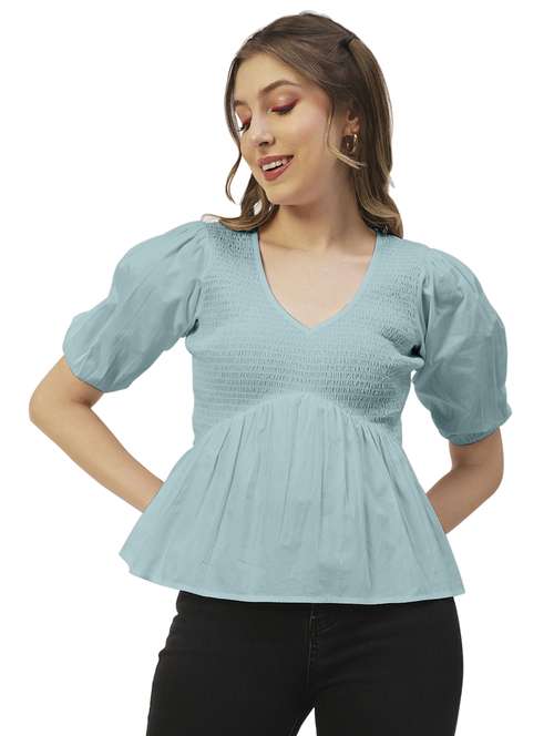 women's peplum v neck top - 19907374 - Standard Image - 0
