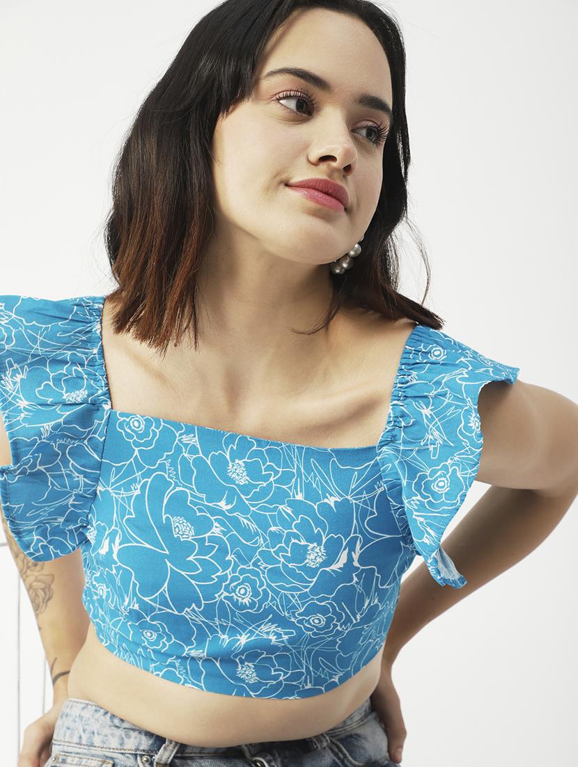women's crop square neck top - 19907380 - Standard Image - 3