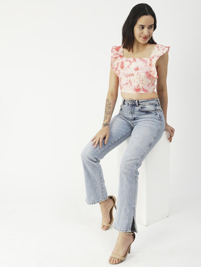 women's crop square neck top - 19907381 - Standard Image - 3