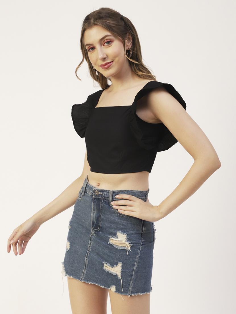 women's crop square neck top - 19907382 -  Zoom Image - 0