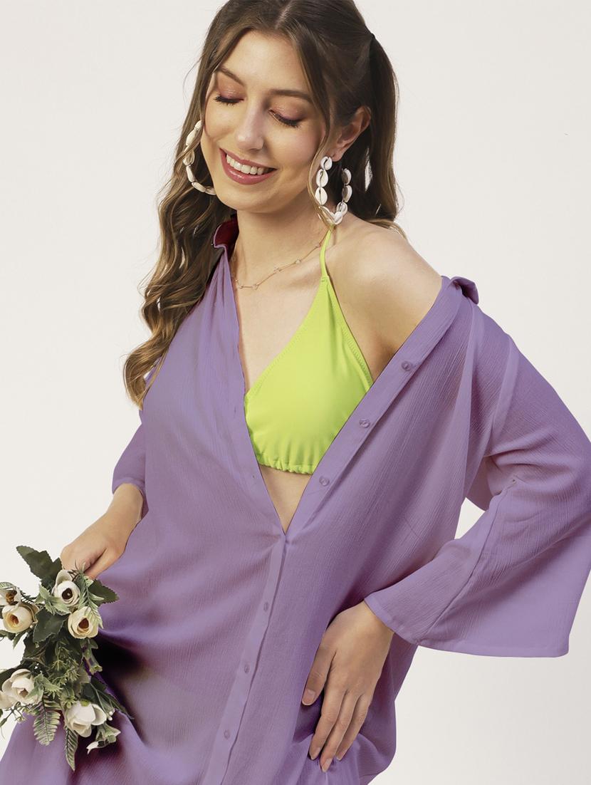 purple solid regular shirt - 19907468 - Standard Image - 3