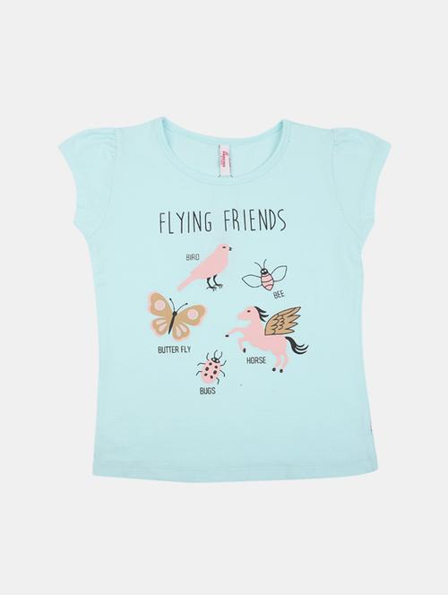 girls printed round neck regular tee - 19908616 -  Standard Image - 0