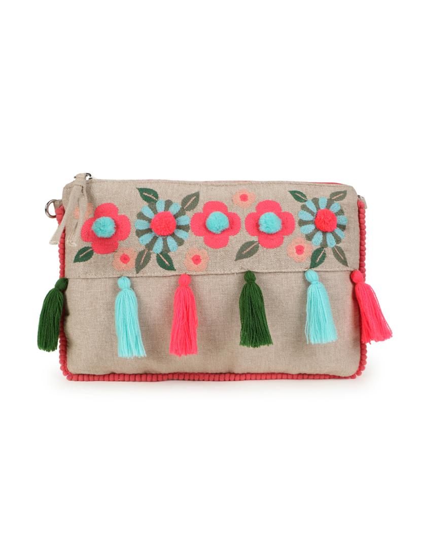 beige canvas sling bag - 19910268 - Standard Image - 3