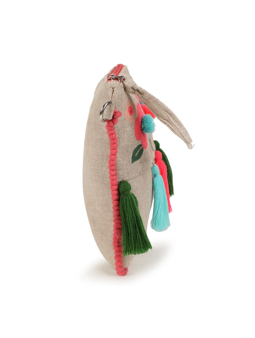 beige canvas sling bag - 19910268 - Standard Image - 5