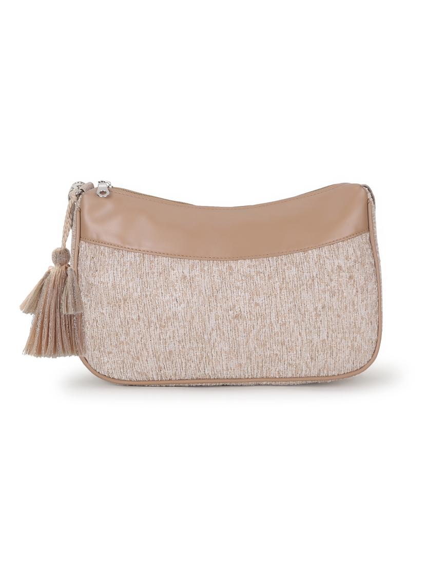 tan cotton polyester blend sling bag - 19910271 - Standard Image - 3