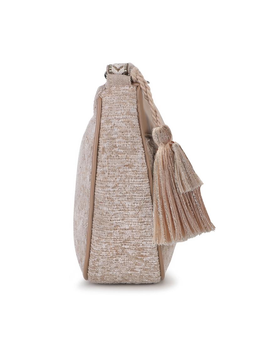 tan cotton polyester blend sling bag - 19910271 - Standard Image - 5