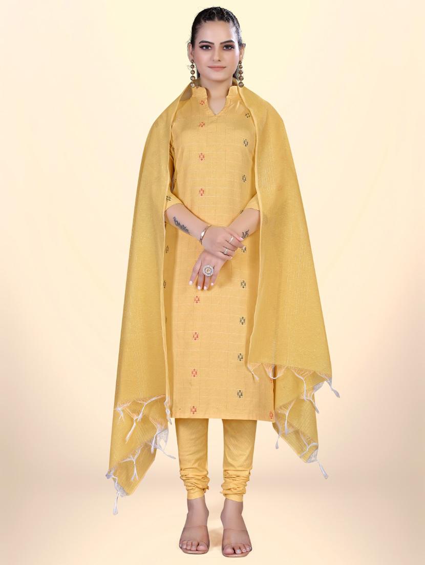 unstitched cotton churidar suit set - 19910323 - Zoom Image - 0